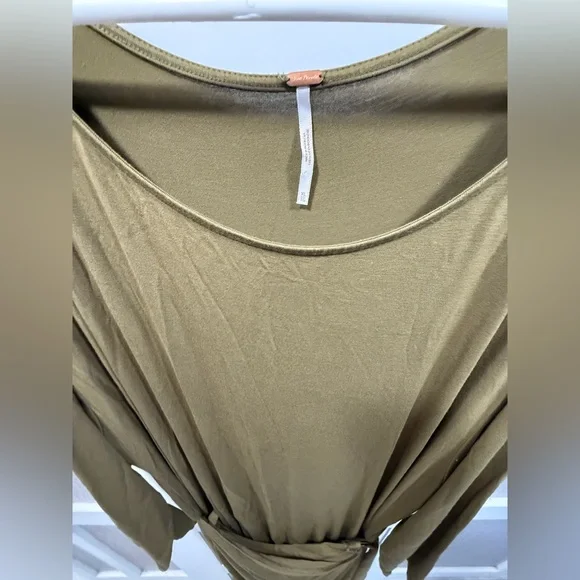 Free People Alyssa Long Sleeve Wrap Dress in Olive size XL - Picture 12 of 13